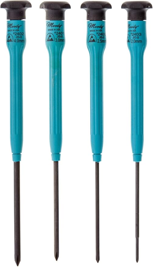 Moody 580405 JIS Type Driver Set, Pollicis 4Pc 000 00 0 1 ESD Long