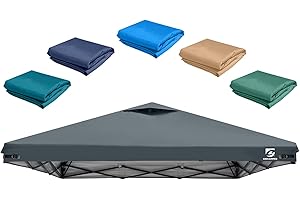 UNICAMPER 10x10 Pop Up Canopy Replacement Top Cover with Air Vent for Straight Leg Canopy Tent, Waterproof for Outdoor Garden Patio Camping Sun Shade(Top Only) (Dark gray, 1)