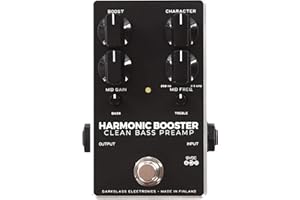 DARKGLASS ELECTRONICS Darkglass Harmonic Booster Clean Bass Preamp Pedal for Electric Bass w/ 3-band EQ, ¼" Output Jack, and ¼" Input Jack
