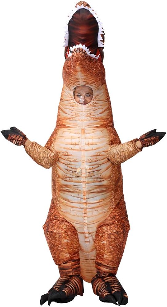 JUROSAICA Inflatable Costume Adult Dinosaur Costume Funny Fancy Dress Costume Halloween Costume Full Body Blow Up Costumes: Clothing