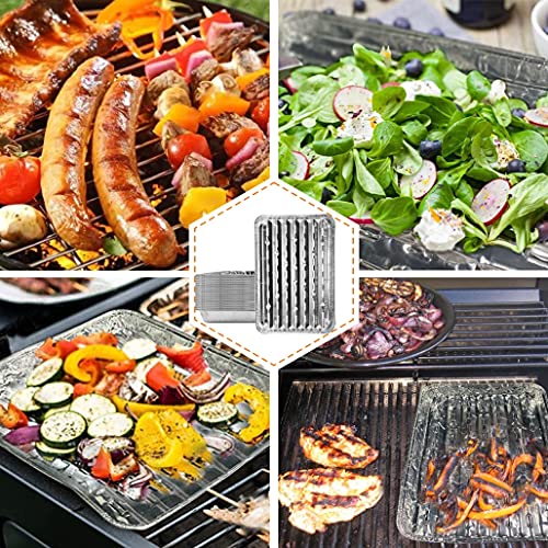 Mudouluo 20 Pack Disposable Aluminum Foil Broiler Pans Grill Liners