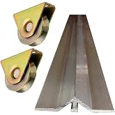 Gate V Track Aluminum 36ft in 6 Section of 6ft Sliding Gate Track Slide Rolling Roll and 2 of 3" Steel V Groove Wheel with Bracket