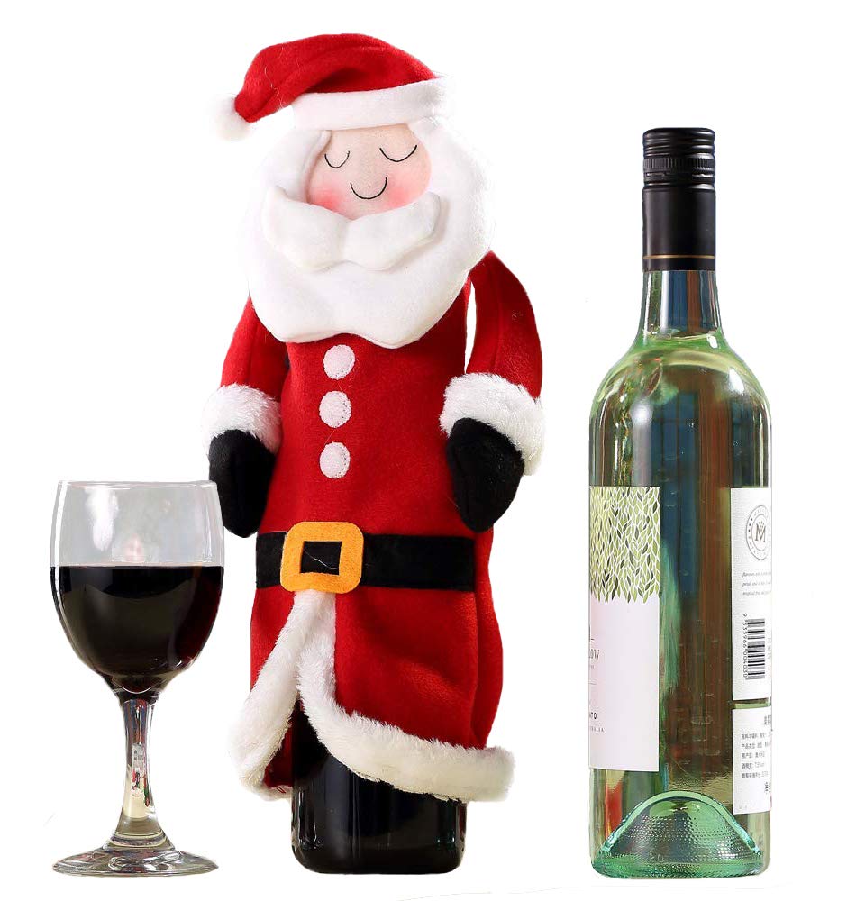 Gifts Treat Christmas Wine Bottle Cover Bags Wine Gift for Christmas Table Dinner Decoration Home Party Decoration (Santa Long Skirt)