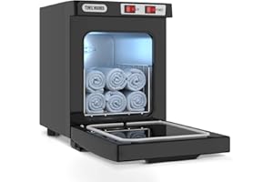 StateRiver Towel Warmer Cabinet, 5L Hot Bath Towel Warmer Heating Use for Facial Spa, Hair Beauty, Salon Equipment and Home- Black