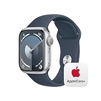 Apple Watch Series 9 GPS 41mm Silver Aluminum Case with Storm Blue Sport Band - S/M with AppleCare+ (2 Years) Apple Watch Series 9 GPS 41mm Silver Aluminum Case with Storm Blue Sport Band - S/M with AppleCare+ (2 Years)