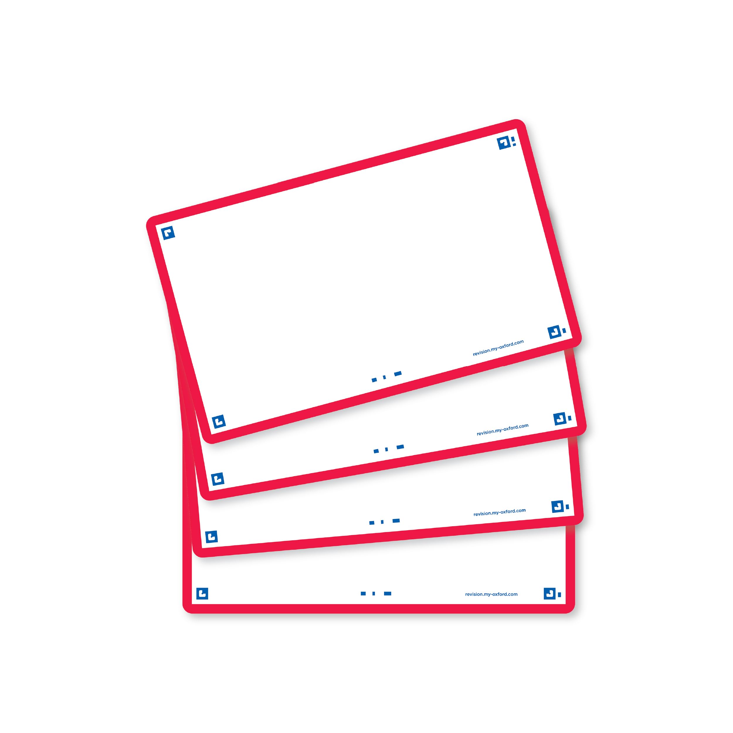 Oxford Flash Cards, Blank with Red Frame, 7.5 x 12.5 cm, Pack of 80