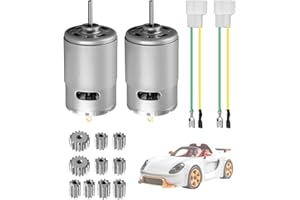 UTKFHT 2Pcs RS550 DC Motor Drive Engine 12V 40000RPM – 18V High Speed Brushed Fast Electric Motor with Metal Gear Accessories for Power Wheel Upgrade, Kids Ride-On Car, DIY Projects Replacement Parts