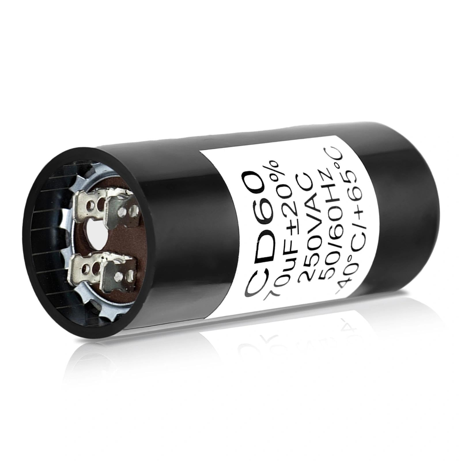 Photo 1 of 19988A Start Capacitor for Genie 1/2HP Openers – 70 MFD 220V Garage Door Opener Starting Capacitor Replacement (Compatible with Genie 19988 & X-19988-A, Not for Running Capacitors, 60Hz AC, Black)