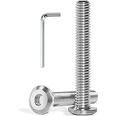 VGBUY M8-1.25 x 80 mm 14Pcs Flat Head Hex Socket Cap Screws Bolts,304 Stainless Steel 18-8,Full Thread,Hex Spanner Included (VG30133)