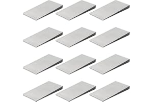 DIICCYO 12 Pcs Steel Flange Wedge, Triangle Flange Beveled Washers Right Angle Wedges, 3.9" x 2" Steel Silvery Wedge Safety Tool Tapered Wedges for Lathes Welding Machines Equipment