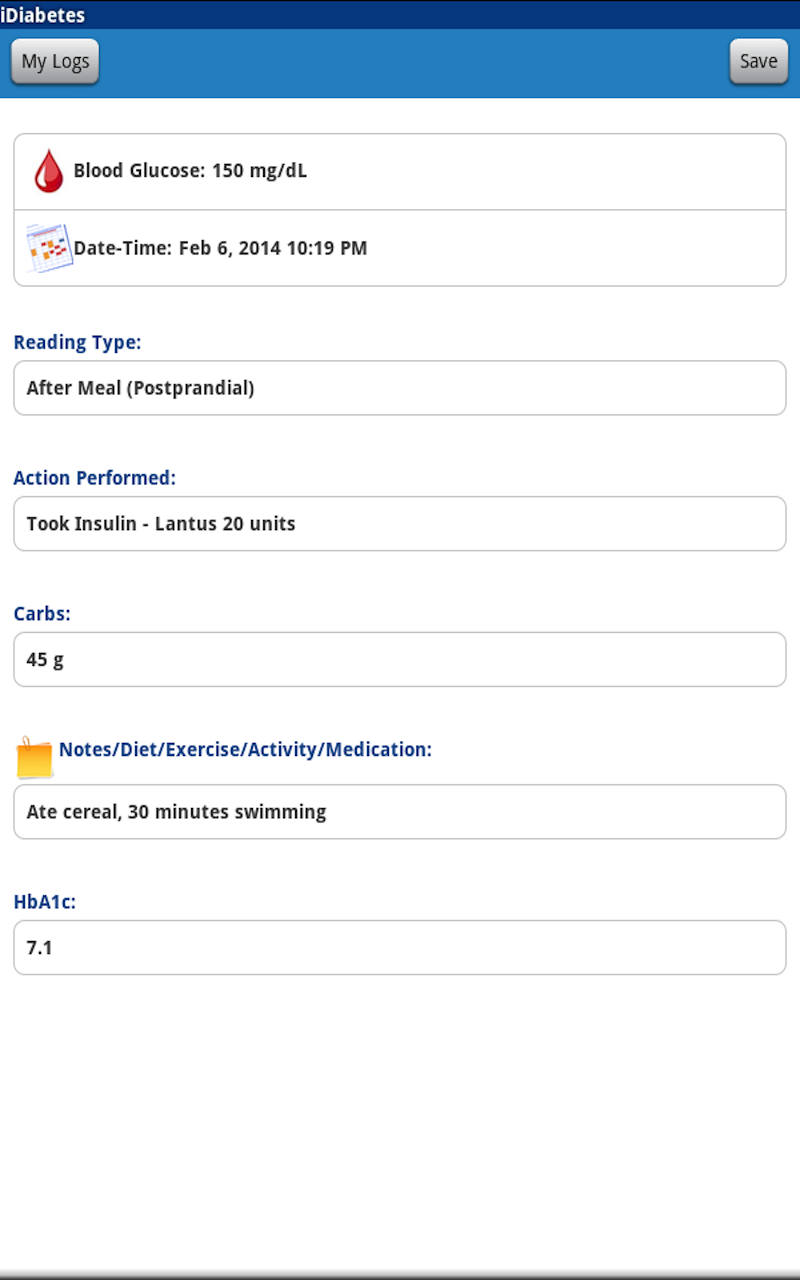 Diabetes App - Blood Glucose Tracker (iDiabetes)