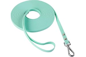 AUMAILI Dog Training Long Leash Waterproof Long Line Heavy Duty Outdoor Recall Lead 10ft 15ft 20ft 30ft 50ft for Small Medium Large Dog (Mint Green, 50FT)