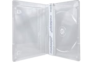 Mediaxpo Ultimate Clear Blu-ray Case Pack - 14mm Standard Size, Protection for Your Collection, Perfect for Movies, Games, Data - Transparent, Scratch-Resistant, Secure Lock (Pack of 25)