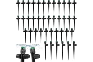 40 pcs Irrigation Sprinkler Heads Drip Irrigation Emitters Drip Irrigation Fittings Sprayer Parts for 1/4 Tubing Adjustable 3