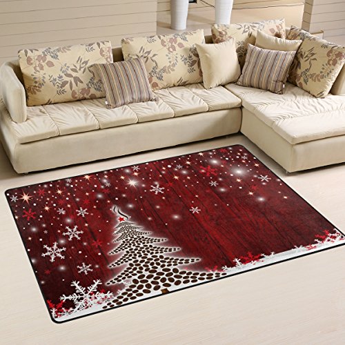 Amazon.com: Naanle Winter Holiday Area Rug 3'x5', Christmas Tree ...