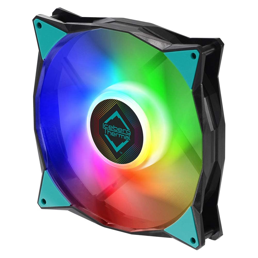 Iceberg Thermal IceGALE Adressable RGB 140 mm PWM Dual Ball Bearing ARGB Case Fan, Black