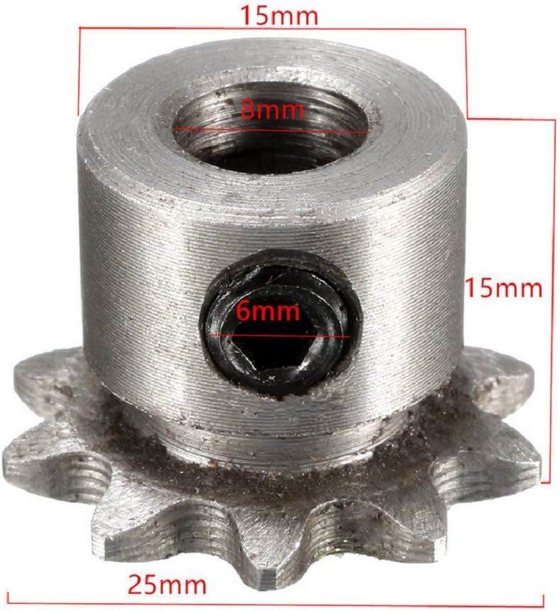 EsportsMJJ 8mm Bore 10 Teeth Metal Gear Motor Roller Chain Drive Sprocket - Image 5