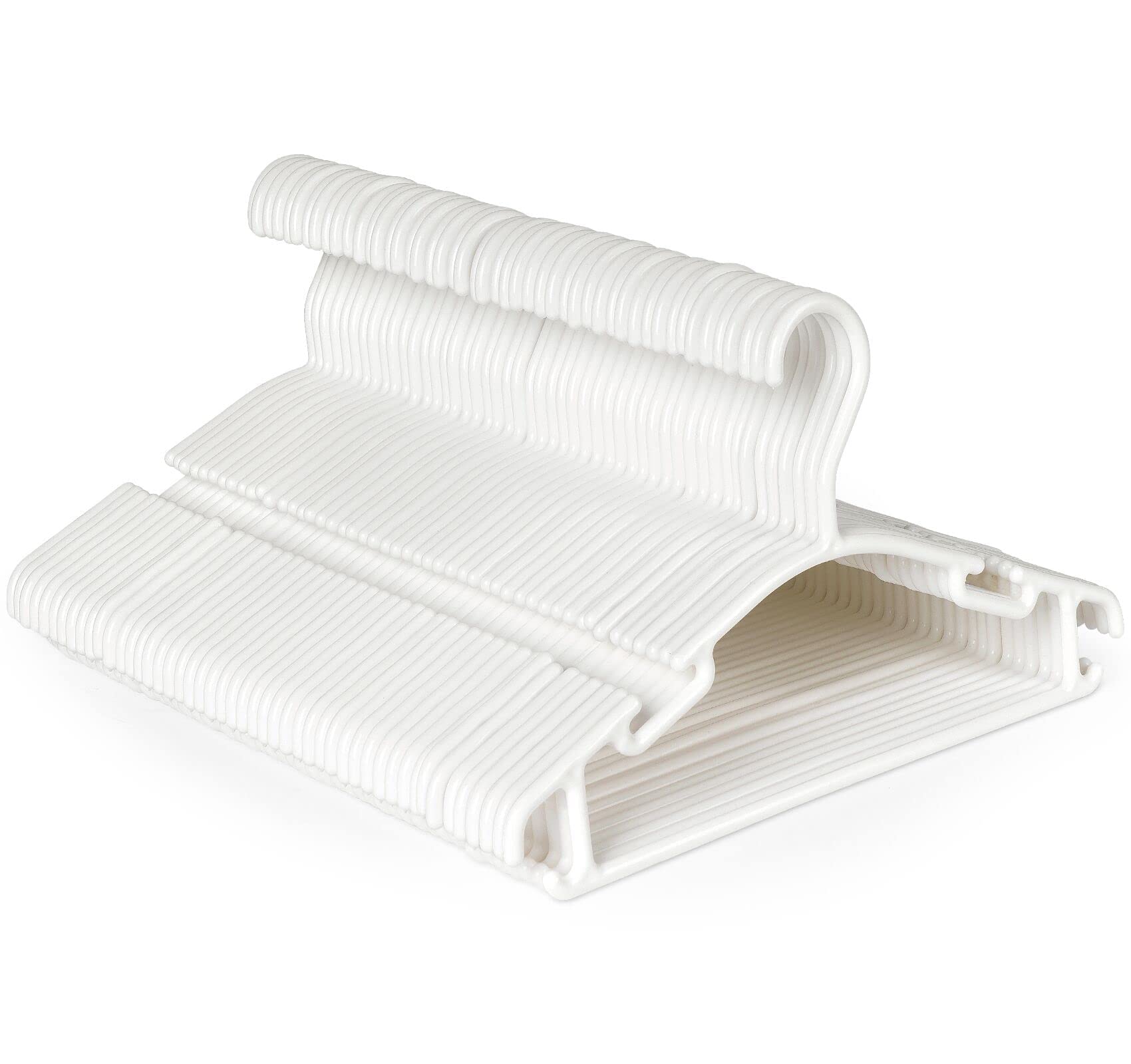 ilauke Baby Hangers 48 Pack White Non Slip Baby Coat Hangers Nursery Hangers Tubular Clothes Hangers, Strong & Durable Kids Hangers, Standard Hangers Perfect for Better Organisation & Maximise Space