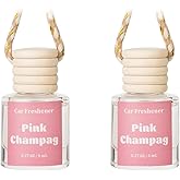 Car Air Freshener Diffuser, Hanging Car Scents Air Freshener, Car Fresheners Long Lasting, Essential Oil Diffuser, Pink Champag Fragrance Oil, 2pcs