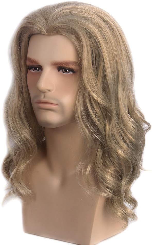 Stfantasy Long Curly Blonde Wigs Men Party Wigs For Cosplay