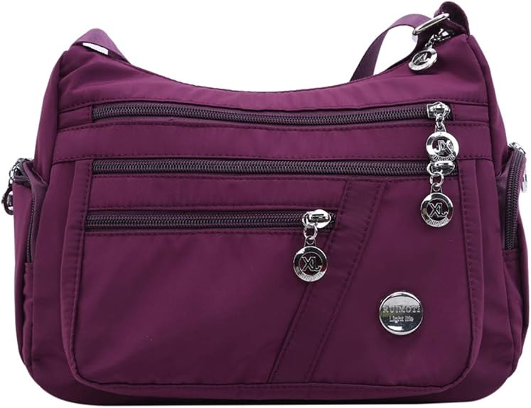 HJUEY Shoulder Bags for Women Multi Pocketbooks Shoulder Bag Nylon