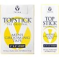 Topstick Men's Clear Double Sided Grooming Tape Bundle - (1 Box of 50 Strips) 1" x 3" & (1 Box of 50 Strips) 1/2" x 3"