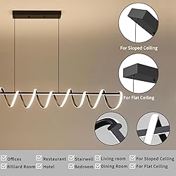 Black Chandelier, Modern Ceiling Spring-Shaped