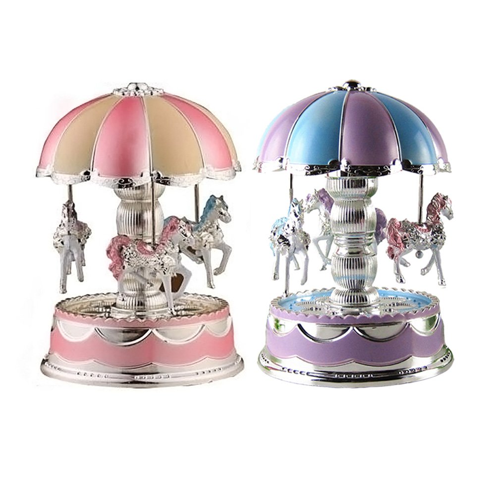 LED Light MerryGoRound Music Box Christmas Birthday Gift Toy Carousel