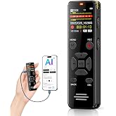 EVISTR Digital Voice Recorder 128GB AI Transcribe &amp; Summarize Note Taker | Voice Activated Recorder with Playback, Portable Audio Recorder &amp; Tape Recorder for Meetings Lectures, OTG Support