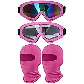 immoono Motorcycle Goggles with Balaclava Face Mask, Dirt Bike ATV Motocross Riding Hiking Protective Glasses for Women Men