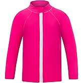 DUONITITI Rash Guard for Boys Long Sleeve Zipper Swim Shirt UPF 50+ Toddler Sun Water Suit