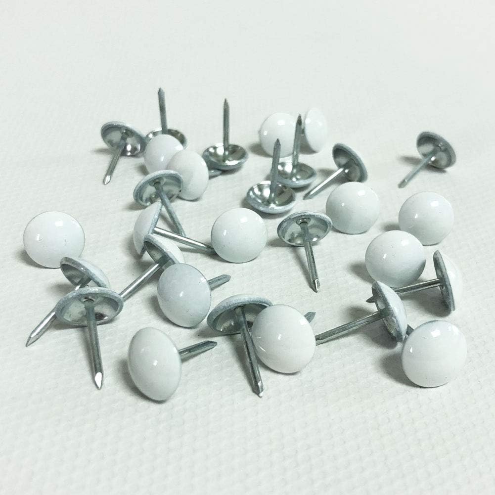 500pcs a lot: D11mmxL17mm White Painted Sofa Upholstery Tacks Wooden Furniture Decorative Tacks Hobnail Thumb Nails Home DIY Upholstery Nails (White Painted) - Image 4