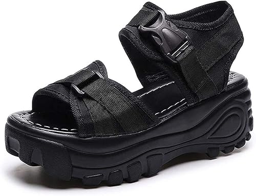 Amazon Uroi スポーツサンダル 厚底 レディース ウェッジ ビーチサンダル 軽量 マジックテープ アンクルストラップ ベロクロ 歩きやすい Uroi スポーツサンダル