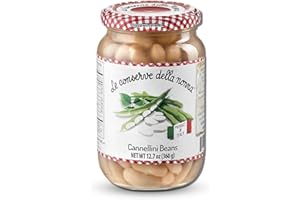 GOODSCIOUS Le Conserve Della Nonna Cannellini Beans - White Kidney Beans in Glass Jar - Italian Preserved White Beans - Healthy White Bean w/No Artificial Preservatives - Fresh Northern Beans from Italy-12.7 oz