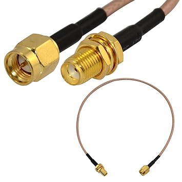 RF Coaxial Premium Jumper Pigitail Cable RG316 SMA Male Jack to Female Nut 30cm