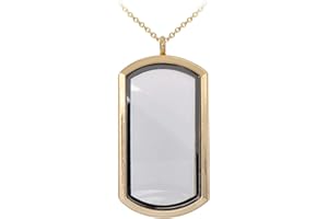 Paialco Magnetic Rectangle Glass Window Floating Locket Pendant Necklace