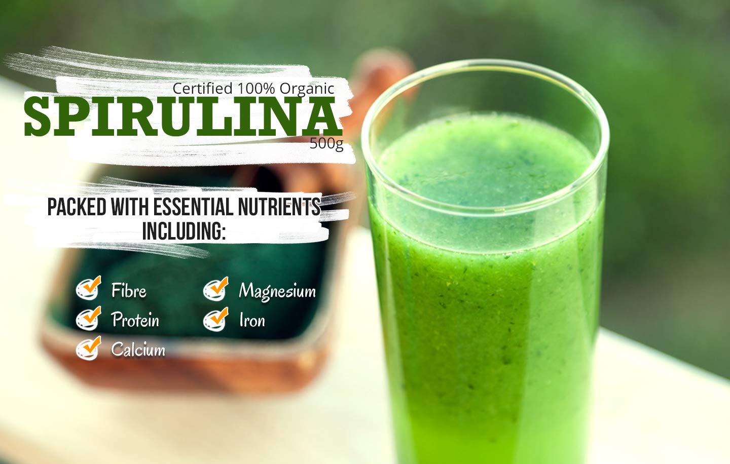 Organic Spirulina Powder (500 Grams), MySuperFoods, Packed with Protein