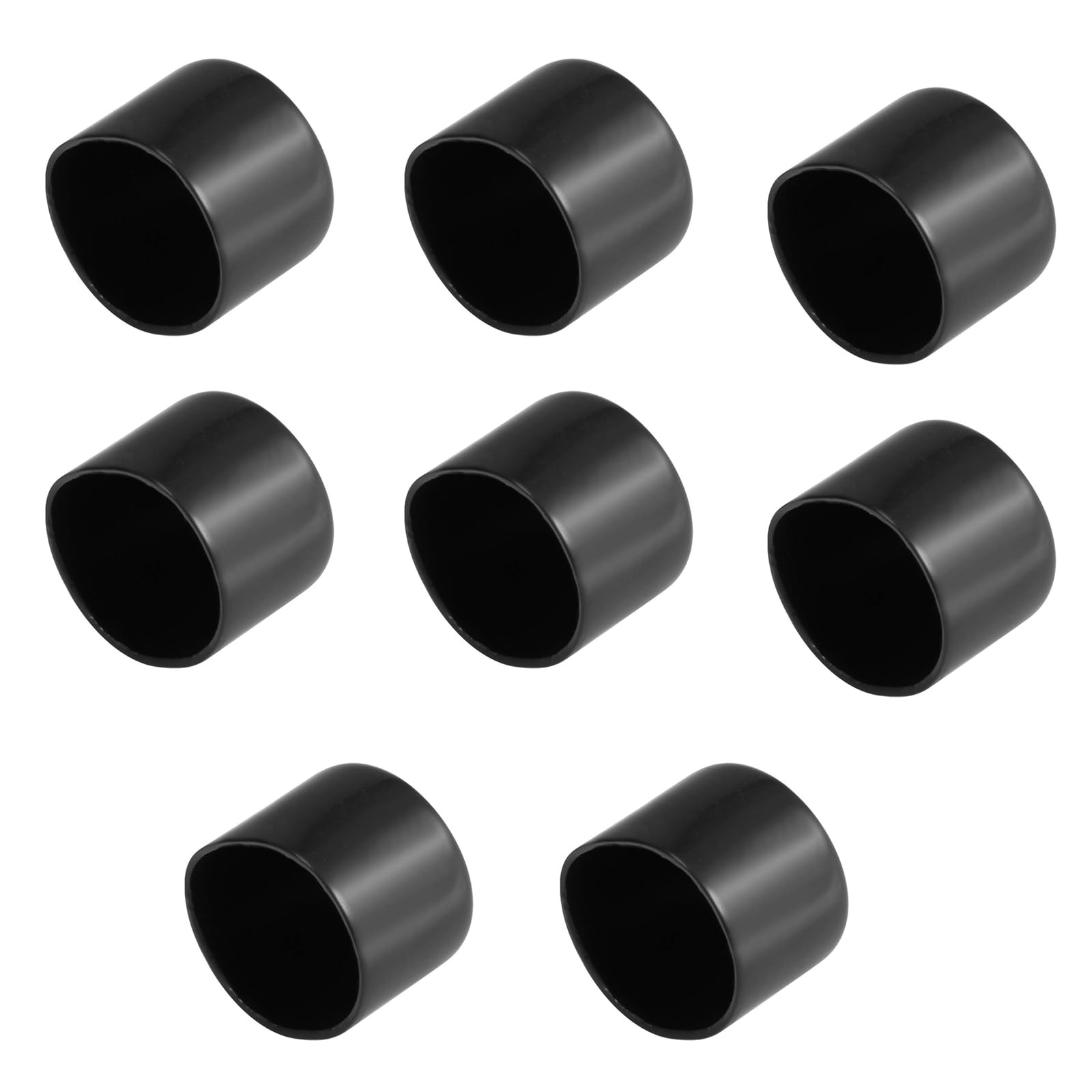 TA-VIGOR 8Pcs Rubber End Caps, 40mm ID Round Flexible Screw End Caps Thread Protectors, Black Vinyl Bolt Covers Rubber Covers for Screws, Tubes, Cables, Wires, etc