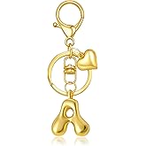 SKYFUN Initial Keychain for Women Men Small Alphabet A-Z Keychain Charms for Keys Purse Backpacks