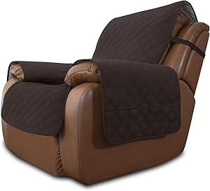 Easy-Going Sofa Slipcover Waterproof Oversized Recliner Chair Cover Non-Slip Fabric Couch Cover for Living Room Washable Furniture Protector for Pets Kids Children (Oversized Recliner, Chocolate)