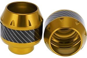A ABSOPRO Motorcycle Frame Sliders Falling Protection Wheel Crash Protector Scooter Moped Aluminum Alloy Gold Tone 2 Pcs