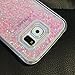 S6 Edge Case,S6 Edge Liquid Case,Crazy Panda 3D Hard Shell Liquid Glitter Sparkle Love Heart Hard Case Cover for Samsung Galaxy S6 Edge (3# pink love)