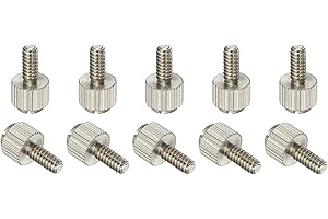 MECCANIXITY 10 Pcs Computer Case Thumb Screws, 6-32x8 Thread PC Computer Case Fastener Thumb Screws for DIY PC Cover Power Su
