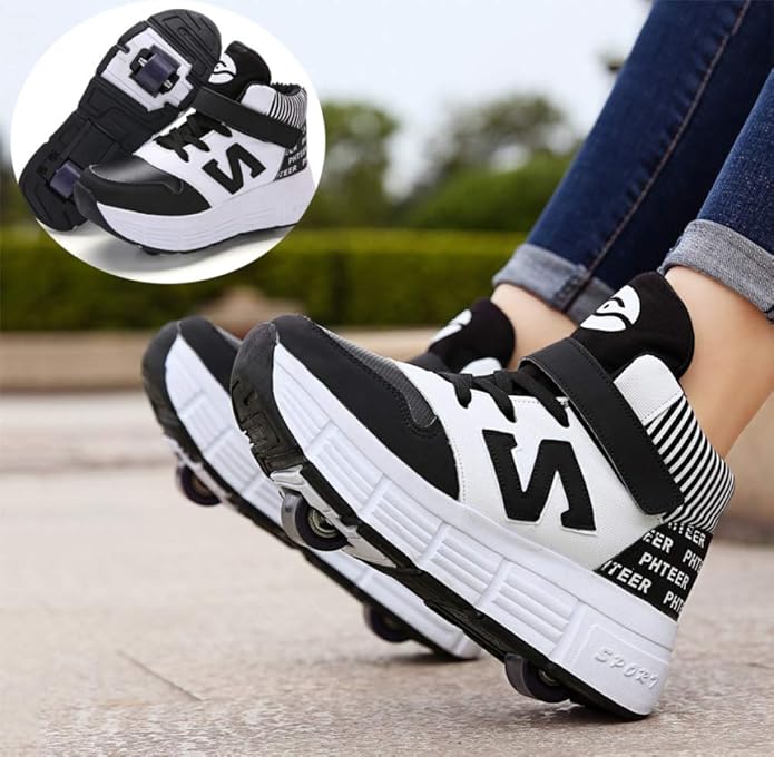 Skateboard Schuhe Turnschuhe Rollen Schuhe Mit Rollen HUOQILIN