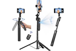 yAyusi Auto Face Tracking Tripod 360° Rotation with Stand, 70.9" Motion Sensor Phone Tripod Stand, No App, Gesture Control, S