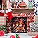 Shindigz Christmas Fireplace Cardboard Cutout Party Decoration Prop Standup Background Decor Scene Setter