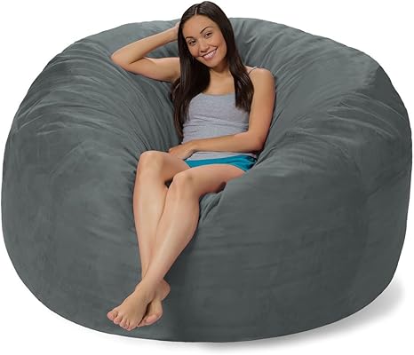 Amazon Com Comfy Sacks 6 Ft Memory Foam Bean Bag Chair Mist Cords Furniture Decor