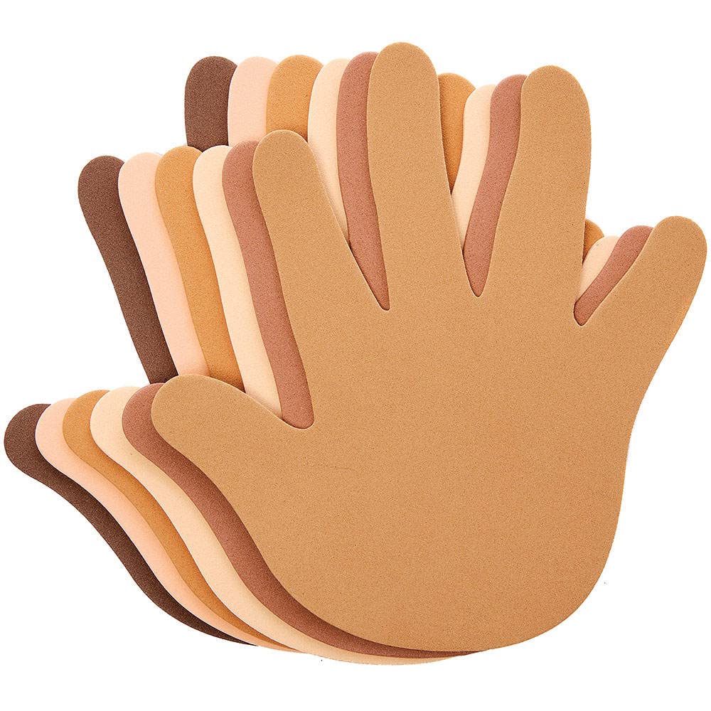 Baker Ross FX243 Skin Tone Foam Hand Cut Outs - Pack of 30, Arts and Crafts For Kids, Art Supplies and Craft Materials