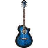 Ibanez AEWC16QA 6 String Acoustic-Electric Guitar | Transparent Blue Sunburst