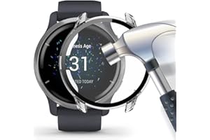 Acadeny Case with Tempered Glass Screen Protector Compatible for Garmin Venu 2, 9H Hardness 360° All-Round Protective Ultra Thin Protective PC Case Cover for transparent